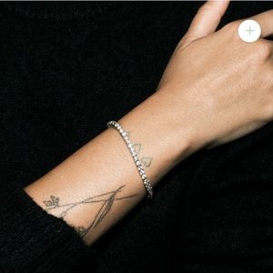 KATE 3MM ROUND CUT, LAB-GROWN WHITE SAPPHIRE, GOLD RIVIERE BRACELET